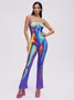 Edgy Multicolor Body print Tube Jumpsuit