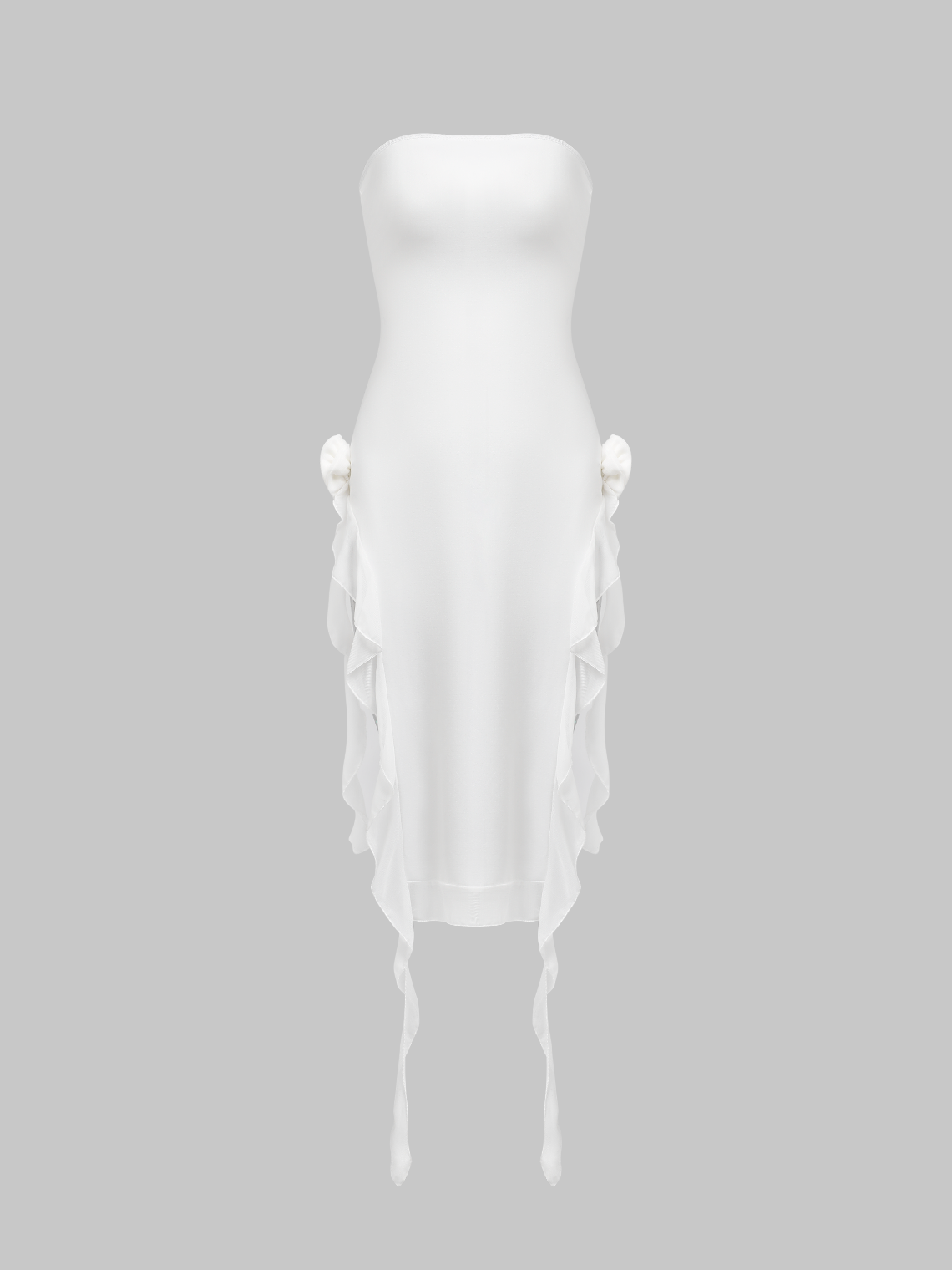 【Final Sale】Y2k Balletcore White Split Dress Midi Dress