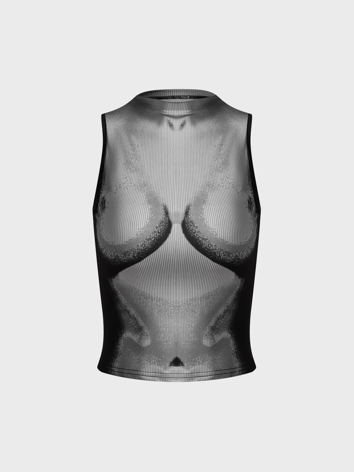 【Final Sale】Body Print Crew Neck Human Body Tank Top