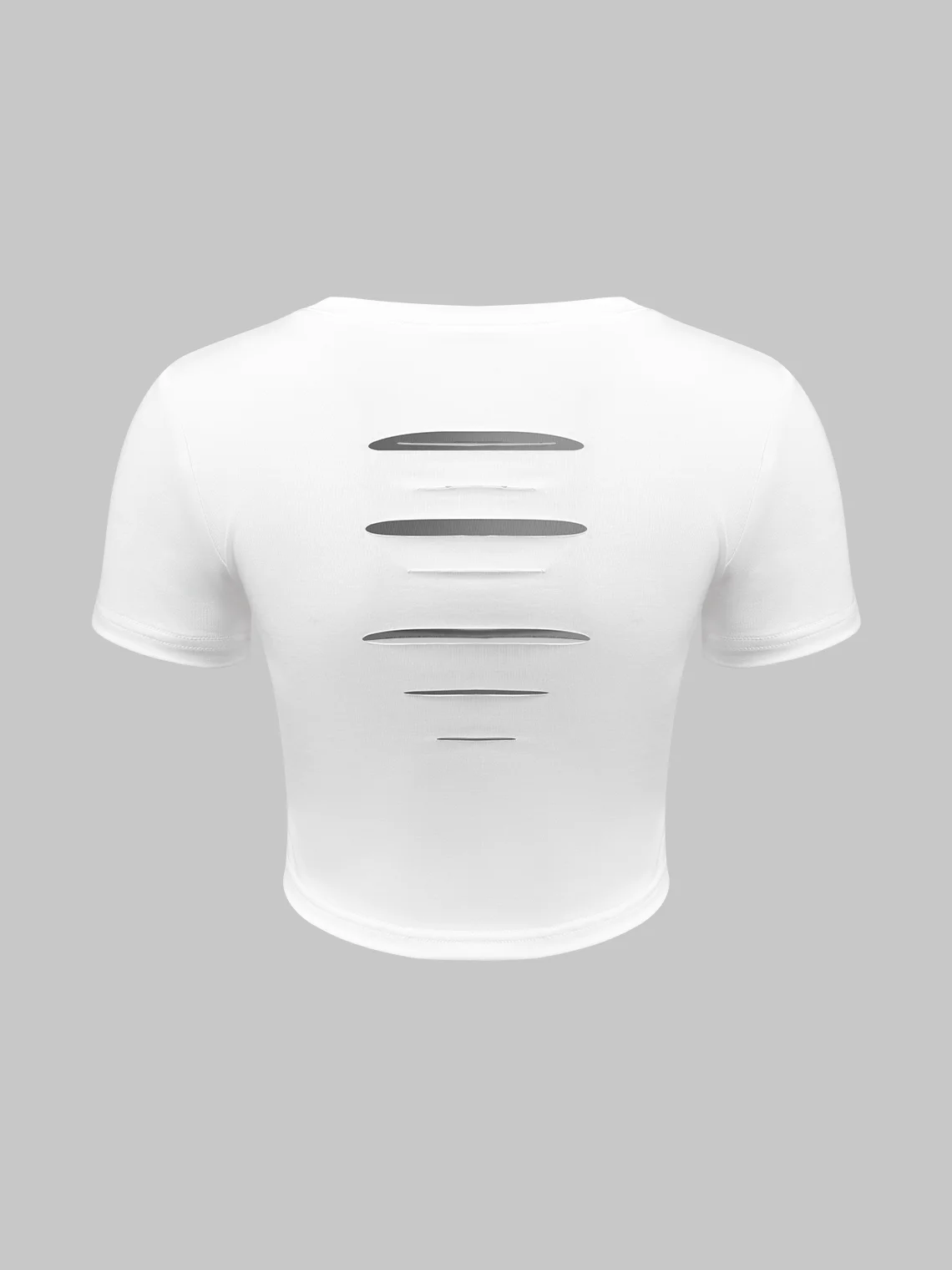 【Final Sale】Street White Cut out Top T-Shirt