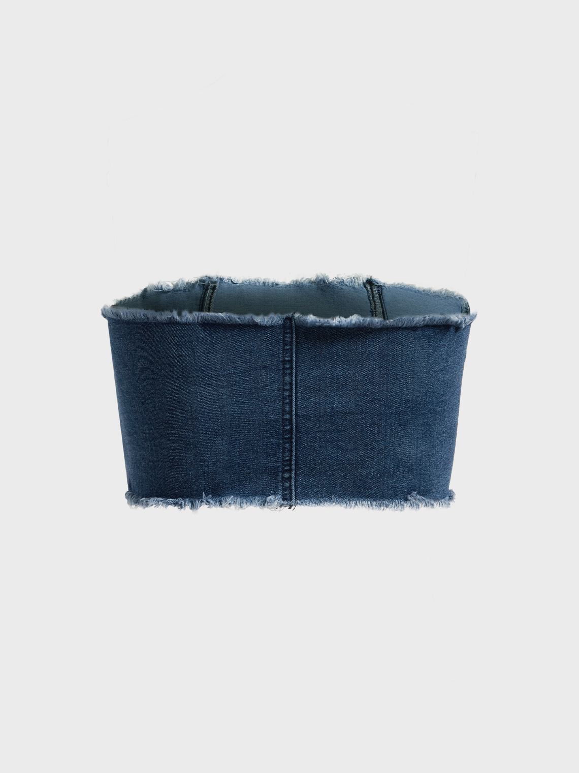 Street Blue Denim Belt Top Women Top