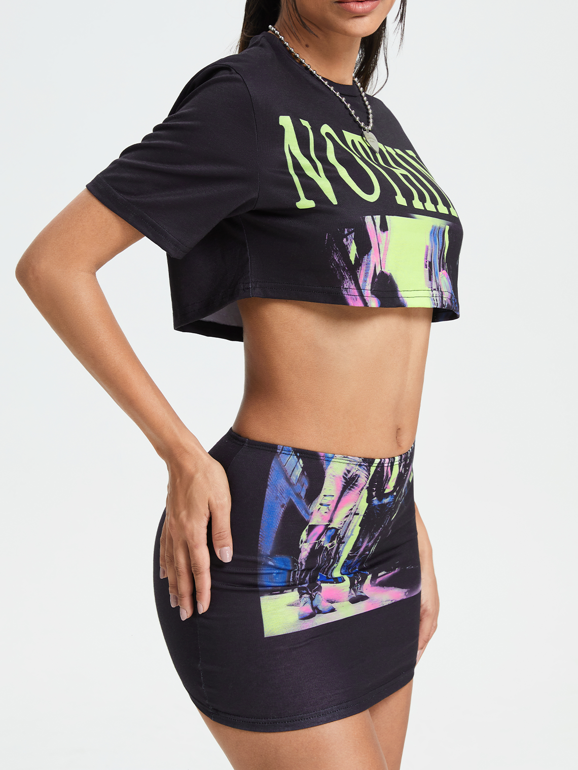 Street Red Vintage print Remade style Two-Piece Set