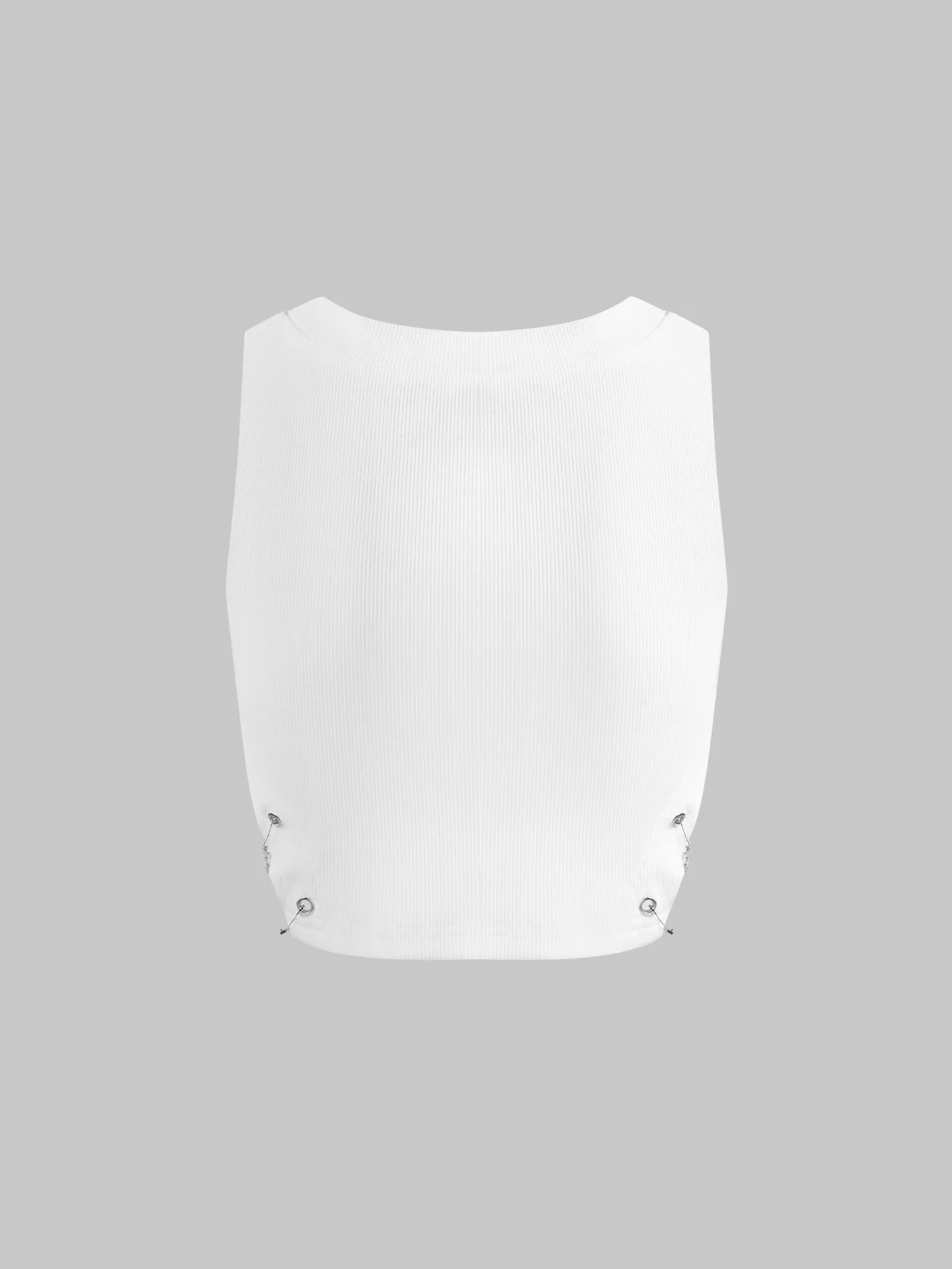Street White Metal chain Top Tank Top & Cami