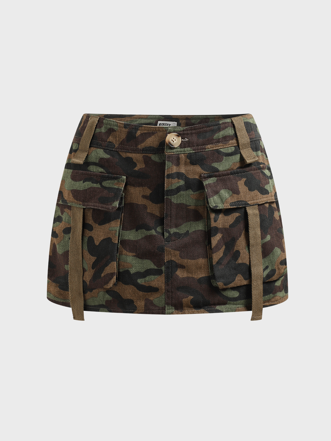 【Final Sale】Twill Cargo Patchwork Camo Top With Skirt Two-Piece Set