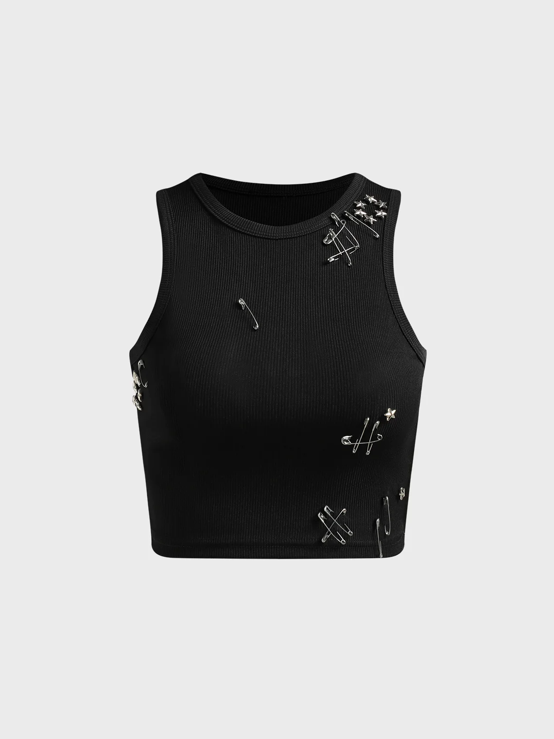 Metal Details Plain Tank Top