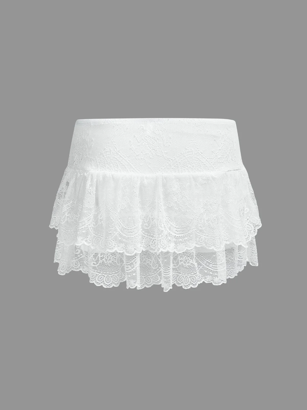 Lace Plain Short Skirt