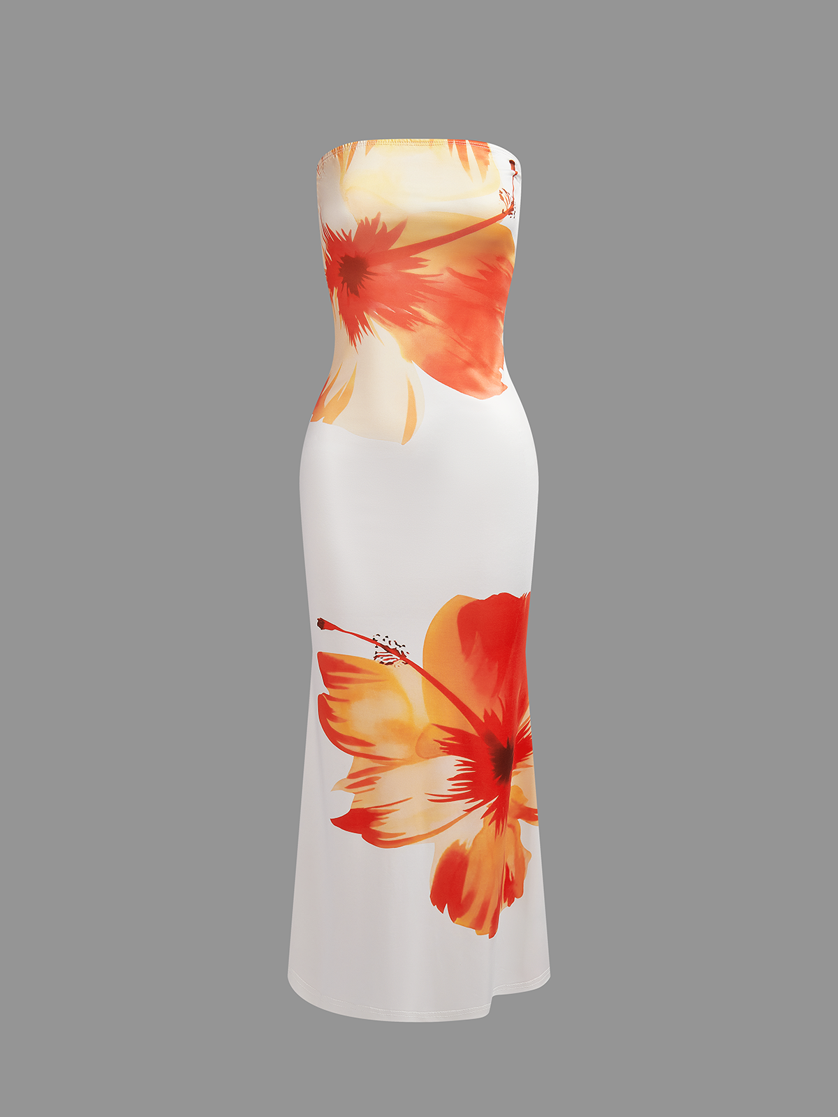 Strapless Floral Sleeveless Maxi Dress