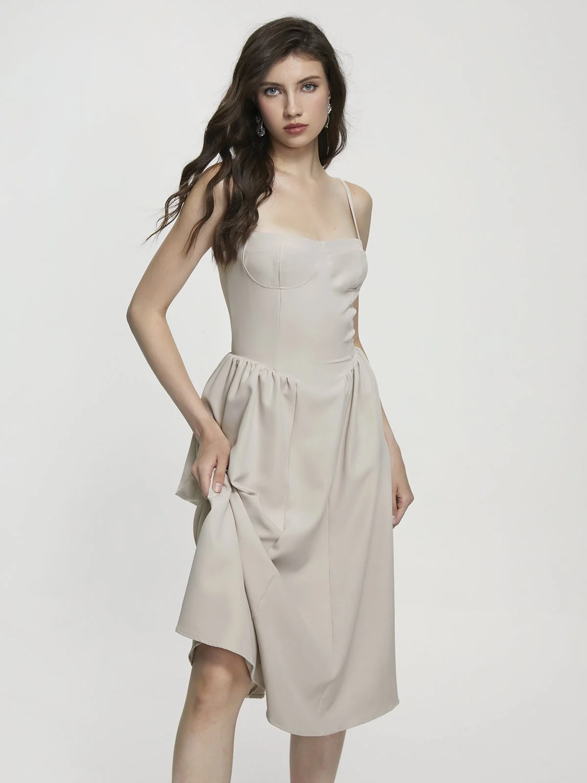 Spaghetti Plain Sleeveless Maxi Dress