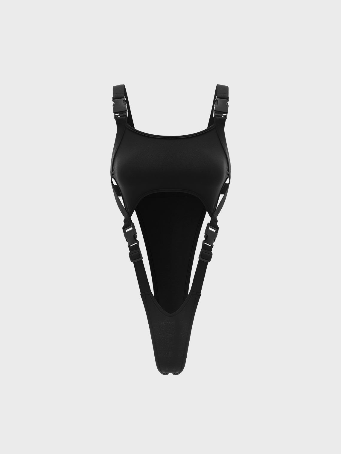 Street Black Slim Cut Out Cyberpunk Bodysuit