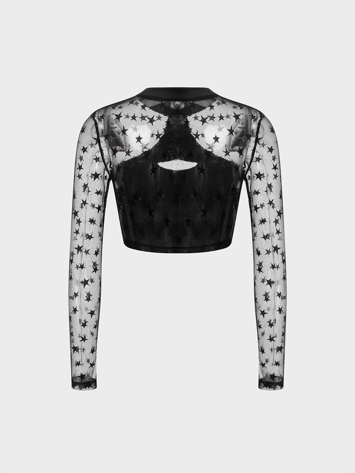 Y2K Black Mesh Star Top T-Shirt