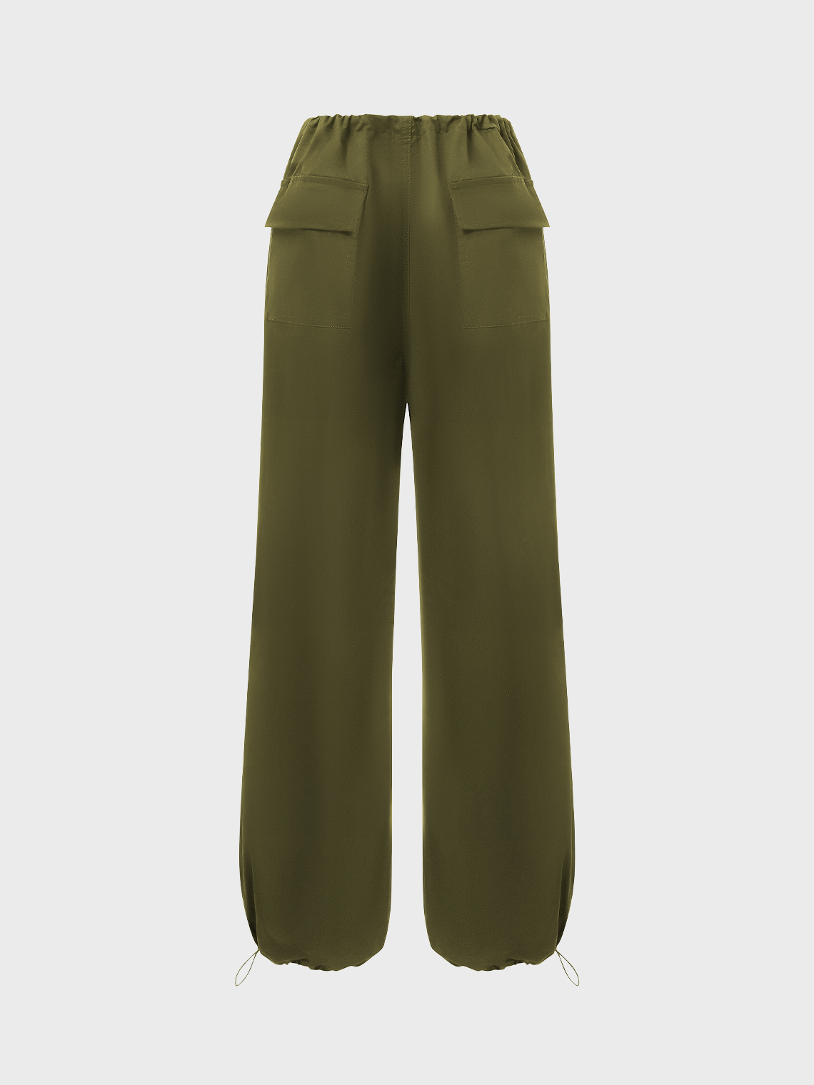 Street Black Cargo Drawstring Bottom Pants