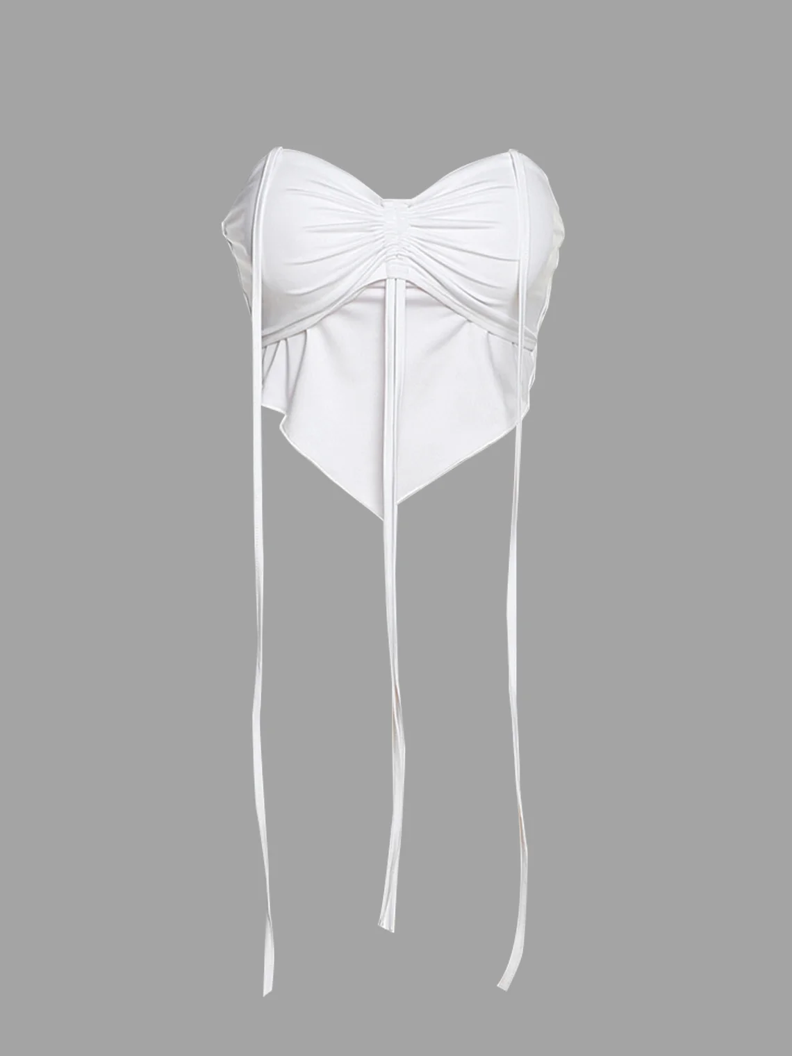 Y2k White Drawstring Double layer Top Women Top