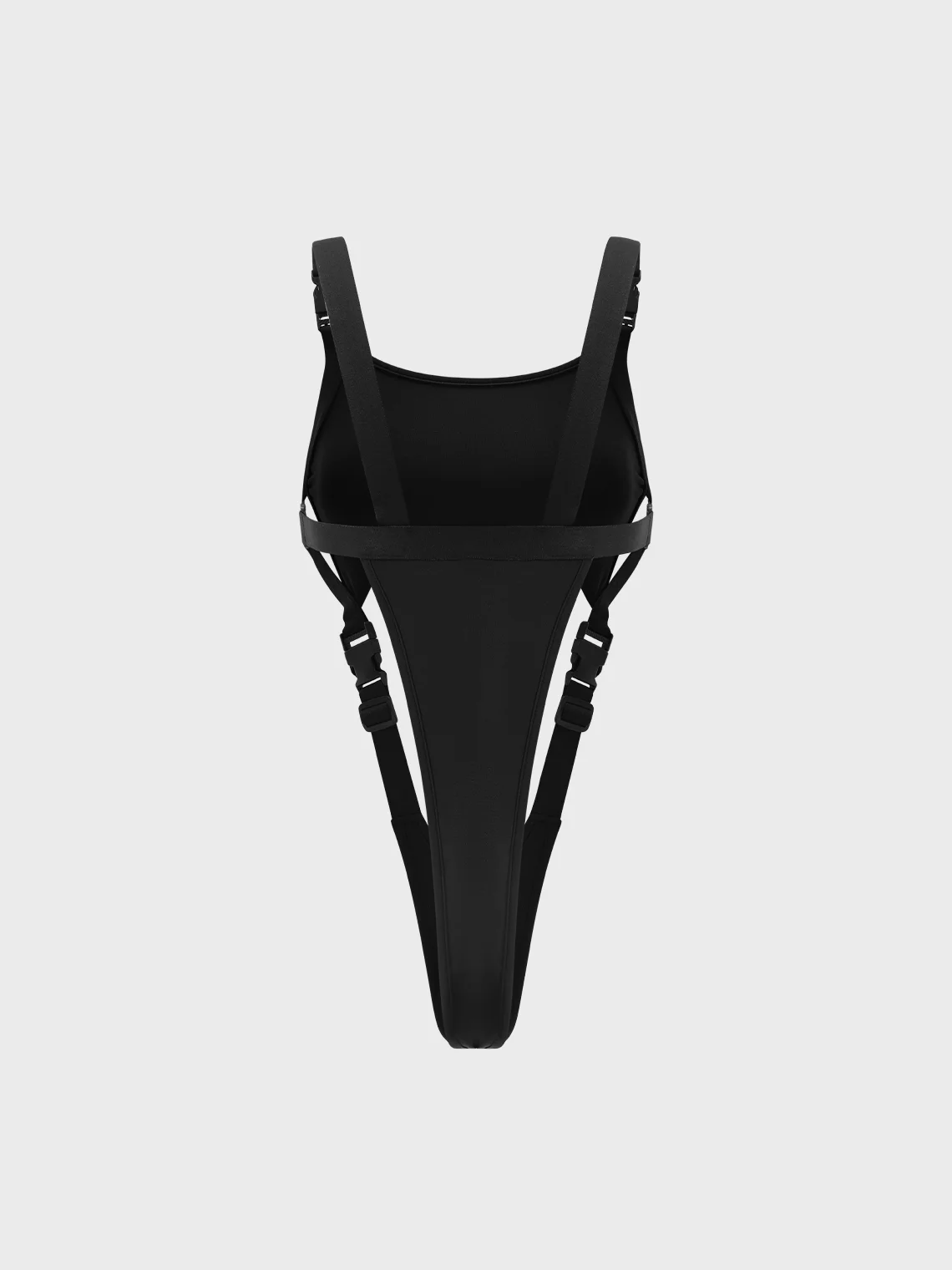 【Final Sale】Street Black Body print Buckle Cyberpunk Bodysuit