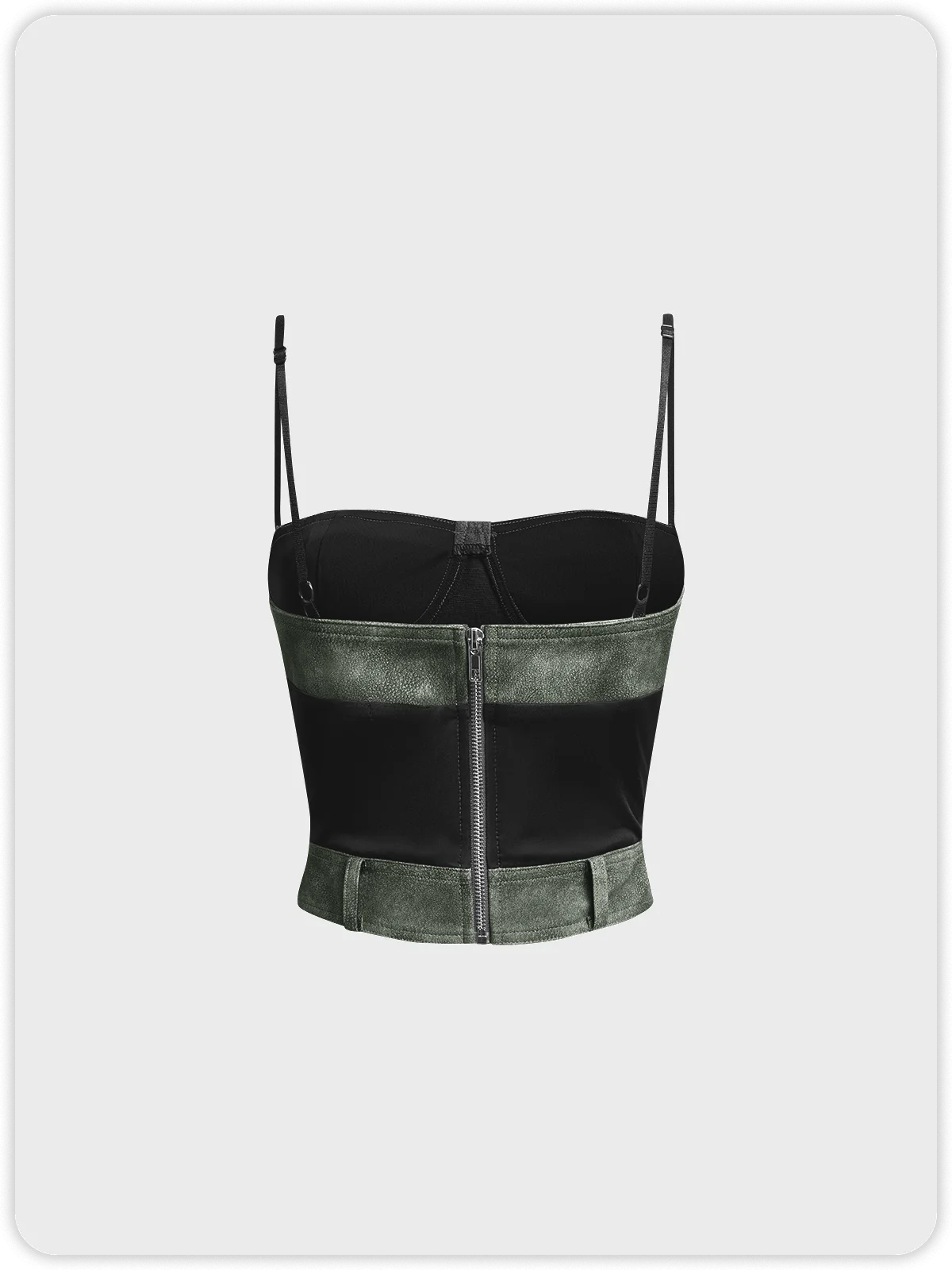 PU Color Block Cami Top