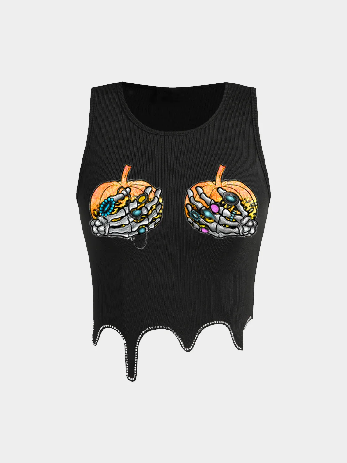 Crew Neck Skull Tank Top