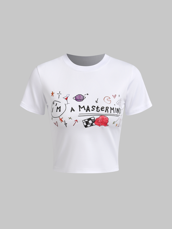 Y2k White Basic Top T-Shirt