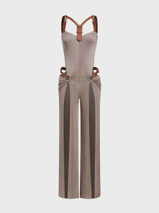 Edgy Coffee Jumpsuit