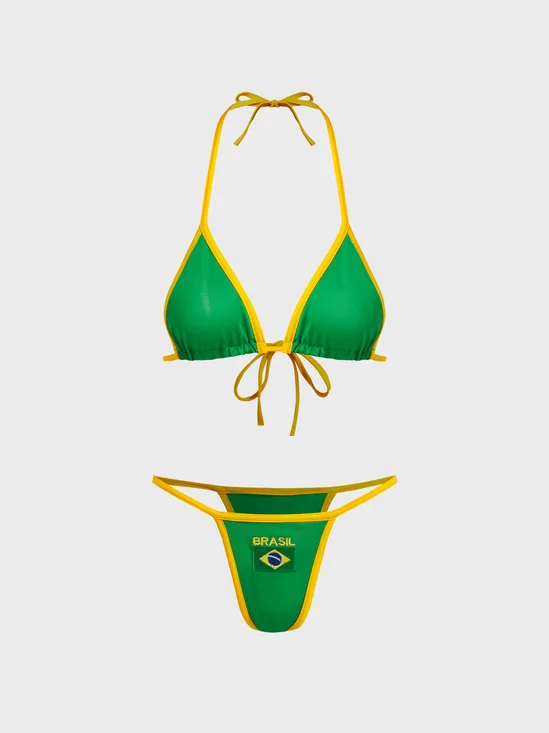 Brasil Halter Tight Y2K Bikini Set