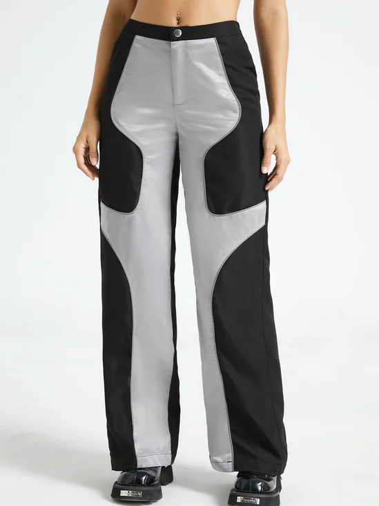 Color Block Wide Leg Pants