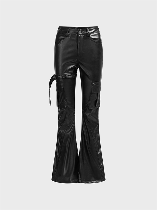 Sexy Tight Pu Plain Faux Leather Pants