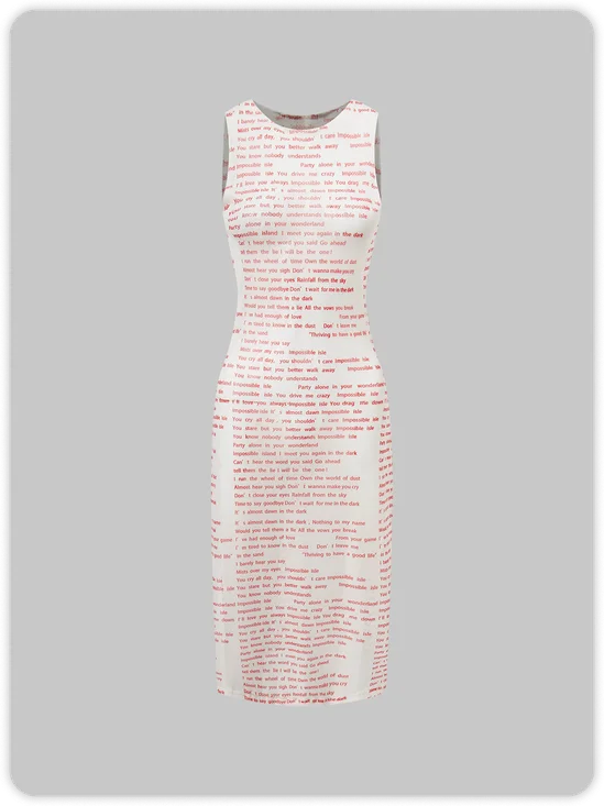 Street Apricot Letter Dress Midi Dress
