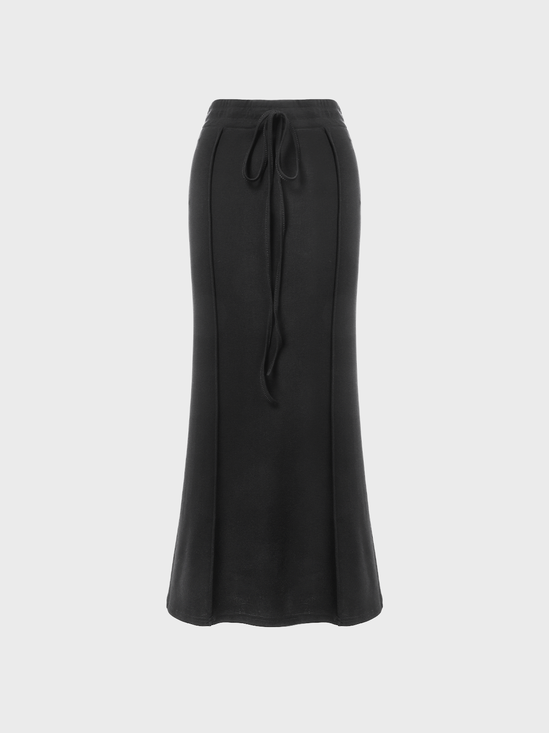 【Final Sale】Street Black Inside Out Bottom Skirt