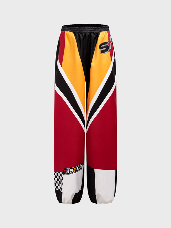 Street Black Color block Bottom Pants