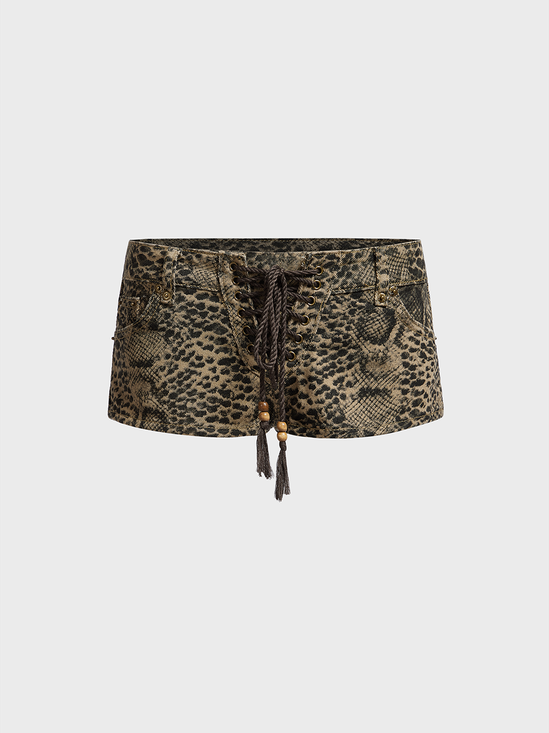 Cotton Animal Print Shorts