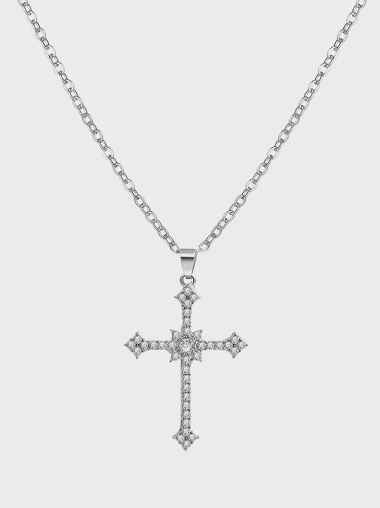 Rhinestone Cross Necklace