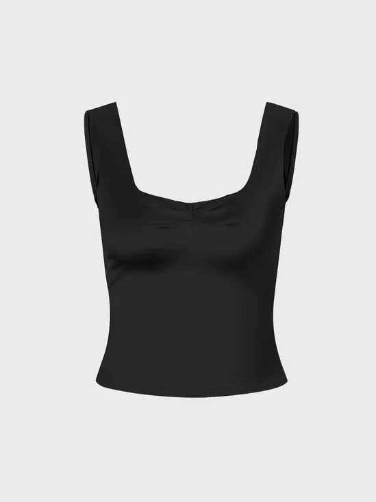 Jersey Square Neck Plain Tank Top