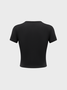 Y2K Black Letter Color Block Top T-Shirt