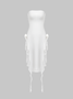 【Final Sale】Y2k Balletcore White Split Dress Midi Dress