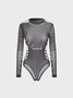 【Final Sale】Punk Black Mesh Bodysuit Bodysuit