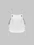 Street White Lace up Zipper Top Tank Top & Cami