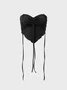 Y2k White Drawstring Double layer Top Women Top