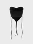 Y2k White Drawstring Double layer Top Women Top