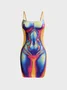 Edgy Multicolor Thermal body print Dress Mini Dress