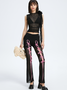 Y2K Black 3D Rose Top Women Top