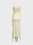 Y2k Apricot Ruffles Party Dress Midi Dress