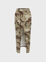 Street Green Camo Side slit Pockets Bottom Skirt