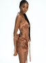 Edgy Brown Cut out Two-Piece Set