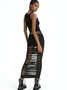 【Final Sale】Street Black Cut out Dress Midi Dress