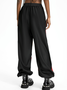 Street Black Color block Bottom Pants