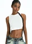 Street White Metal chain Top Tank Top & Cami