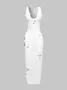 Y2k White Ripped Dress Midi Dress