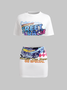 Y2k Blue Remake T-shirt Two-Piece Set