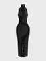 Edgy Black Cut out Dress Midi Dress