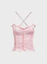 Plain Y2K Spaghetti Tank Top