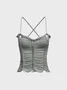 Plain Y2K Spaghetti Tank Top