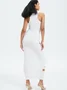 Y2k White Ripped Dress Midi Dress